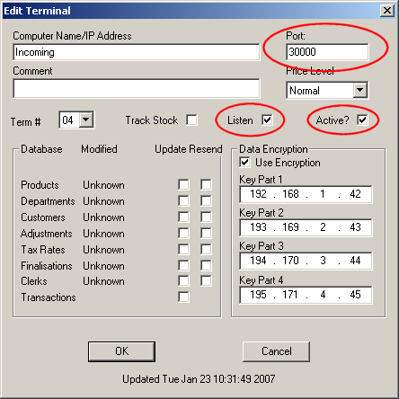 Incoming Connection Configuration