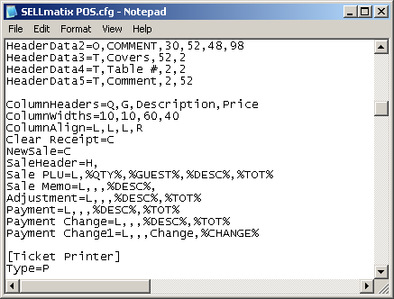 Column Configuration Sample