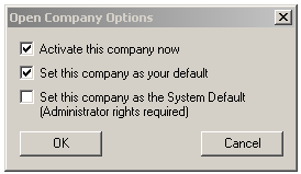Company Options Dialog