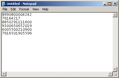 Scanning Barcodes into Notepad