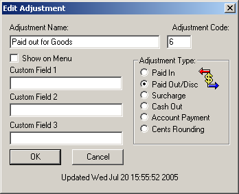 Edit Adjustment Dialog