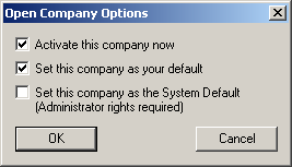 Open Company Options Dialog