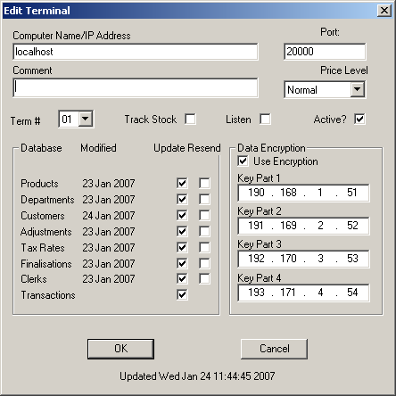 Edit Terminal Display